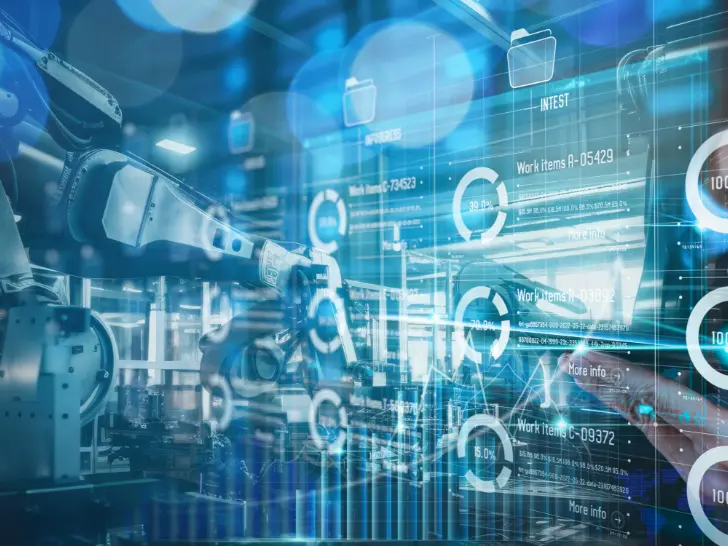 産業の発展を象徴する抽象的なデジタルイメージ